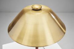 Einar Backstrom Swedish Modern Model 5014 Brass and Leather Table Lamp Sweden 1940s - 2918605