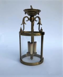 Elegant Vintage Petite Brass Neoclassical Regency Style Circular Lantern - 2906476