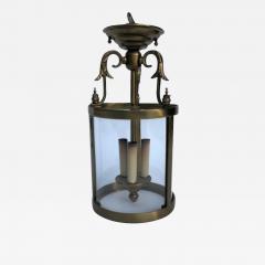 Elegant Vintage Petite Brass Neoclassical Regency Style Circular Lantern - 2909703