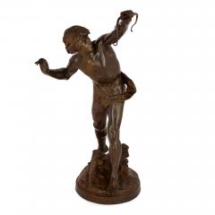 Emile Laporte Large patinated bronze figure of Actaeon by Emile Laporte - 2926699