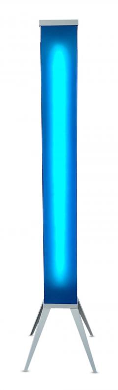 Ettore Sottsass Post Modern Cculptural Mood Lighting Tower Blue Glass Floor Lamp by Curvet USA - 2929148