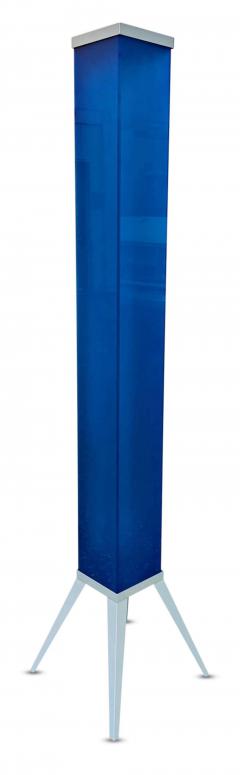 Ettore Sottsass Post Modern Cculptural Mood Lighting Tower Blue Glass Floor Lamp by Curvet USA - 2929152