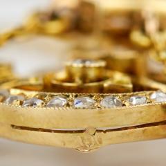 Exquisite Art Nouveau Gold Pendant With Diamonds Russia - 4780067