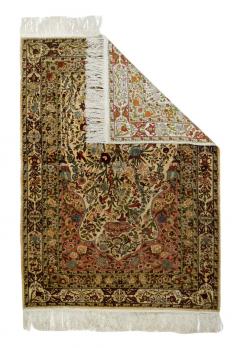Extremely Fine Antique Turkish Silk Hereke Rug 3 5 x 4 11  - 4314854