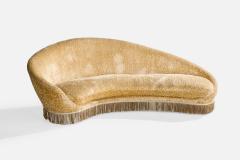 Federico Munari Curved Sofa with Fabric and Brass Italy 1950s - 4765895