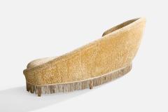 Federico Munari Curved Sofa with Fabric and Brass Italy 1950s - 4765897