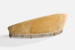 Federico Munari Curved Sofa with Fabric and Brass Italy 1950s - 4765898