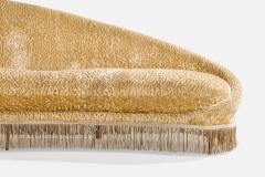 Federico Munari Curved Sofa with Fabric and Brass Italy 1950s - 4765899