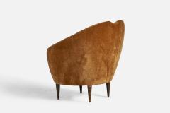 Federico Munari Lounge Chairs with Walnut Fabric Italy 1950s - 4765890