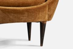 Federico Munari Lounge Chairs with Walnut Fabric Italy 1950s - 4765891