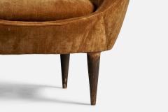 Federico Munari Lounge Chairs with Walnut Fabric Italy 1950s - 4765892