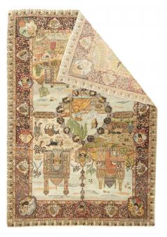 Fine Antique Persian Pictorial Tabriz Rug 58 x 86 - 4354716