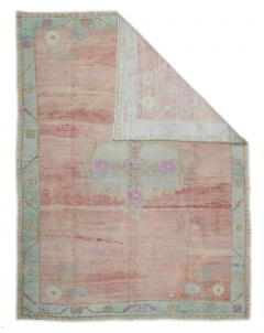 Fine Antique Turkish Oushak Wool Rug 6 5 x 8 6  - 4457972