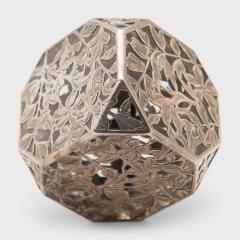 Floral Silver Glass Paperweight - 4165664