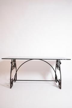 Floral wrought iron console table 1960s  - 4539711