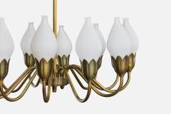 Fog Morup Chandelier with Brass and Glass Denmark 1950s - 4766023