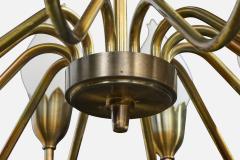 Fog Morup Chandelier with Brass and Glass Denmark 1950s - 4766025