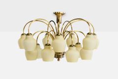 Fog Morup Chandelier with Brass and Glass Denmark 1950s - 4766027