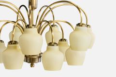 Fog Morup Chandelier with Brass and Glass Denmark 1950s - 4766029