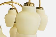 Fog Morup Chandelier with Brass and Glass Denmark 1950s - 4766030