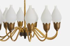 Fog Morup Chandelier with Brass and Glass Denmark 1950s - 4766035