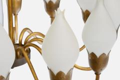 Fog Morup Chandelier with Brass and Glass Denmark 1950s - 4766037