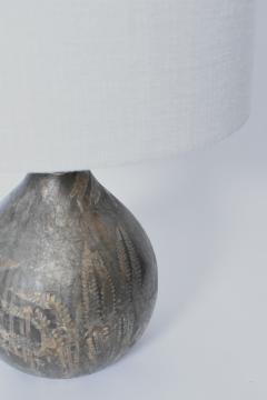 Foliage pattern painted glass lamp 1960s  - 4540013