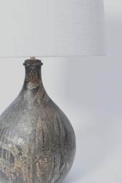 Foliage pattern painted glass lamp 1960s  - 4540014