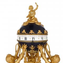 Fran ois Vion Antique French gilt bronze marble and tole revolving dial clock - 2926666
