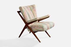 Franco Albini Lounge Chair with Wood and Fabric Italy 1950s - 4766146