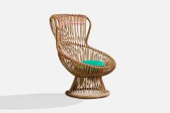 Franco Albini Lounge Chairs with Bamboo Rattan and Fabric Italy 1960s - 4766167