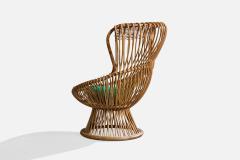 Franco Albini Lounge Chairs with Bamboo Rattan and Fabric Italy 1960s - 4766168
