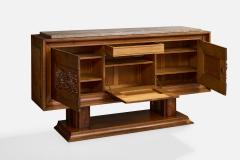 French Designer Cabinet with Oak and Marble France 1940s - 4777743