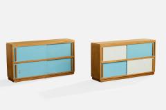 French Designer Cabinets in Wood France 1950s - 4778211