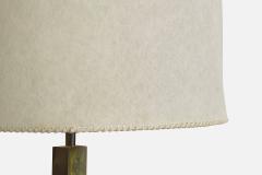 French Designer Floor Lamp with Brass and Parchment France 1950s - 4784063