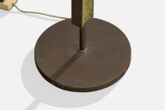French Designer Floor Lamp with Brass and Parchment France 1950s - 4784066