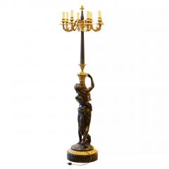 French Gilt And Patinated Bronze Floor Lamp In The Louis XVI Style France - 4781001