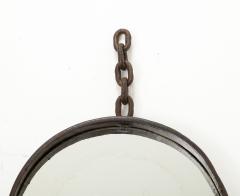 French Iron Oval Mirror c 1950 60 - 2879953