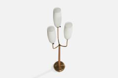 GEMI Floor Lamp with Brass Elm and Glass Sweden 1940s - 4766331