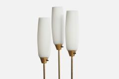 GEMI Floor Lamp with Brass Elm and Glass Sweden 1940s - 4766334