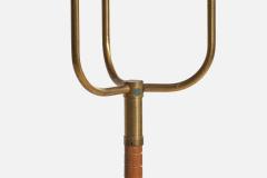 GEMI Floor Lamp with Brass Elm and Glass Sweden 1940s - 4766336