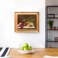 GOTTFRIED SCHULTZ Still life with Wine Fruits and a Fly on Marble Table Gottfried Schultz - 4458133