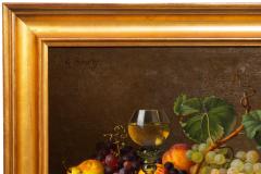 GOTTFRIED SCHULTZ Still life with Wine Fruits and a Fly on Marble Table Gottfried Schultz - 4458135