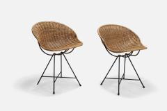 Gastone Rinaldi Stools with Rattan and Lacquered Metal for RIMA Italy 1950s - 4766270