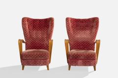 Gemla Lounge Chairs with Wood and Velvet Sweden 1940s - 4766341