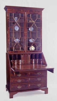 George IIII Style Mahogany Bureau Bookcase - 2900343