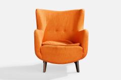 George Nelson Lounge Chair with Fabric and Wood USA 1940s - 4766470