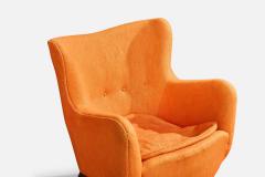 George Nelson Lounge Chair with Fabric and Wood USA 1940s - 4766472