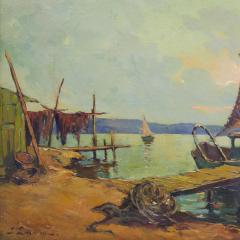Georgy Alexandrovich Lapshin 1885 1950 Fishing Boats France 1930s - 4781305