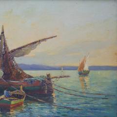 Georgy Alexandrovich Lapshin 1885 1950 Fishing Boats France 1930s - 4781306